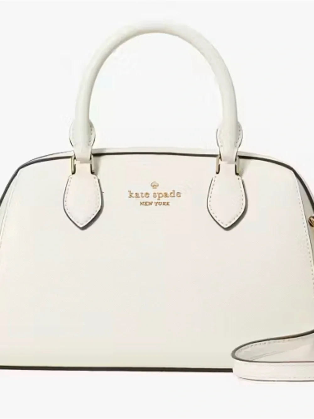 Luxurious kate spade Cream Dome Satchel with Gold Hardware MSRP $348
